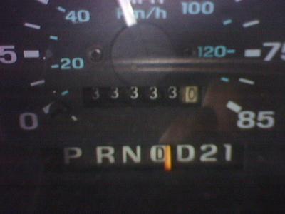 My truck's odometer hits 133333